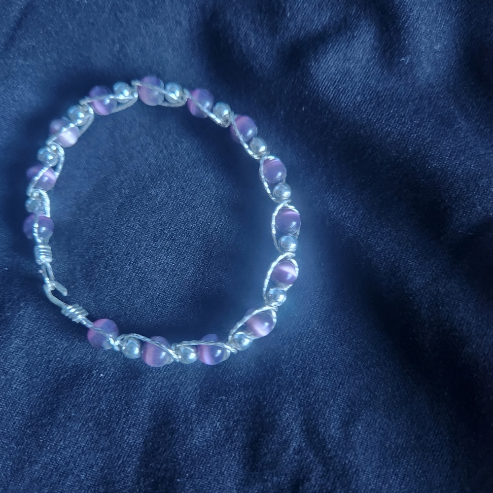 Purple and Silver Bracelet